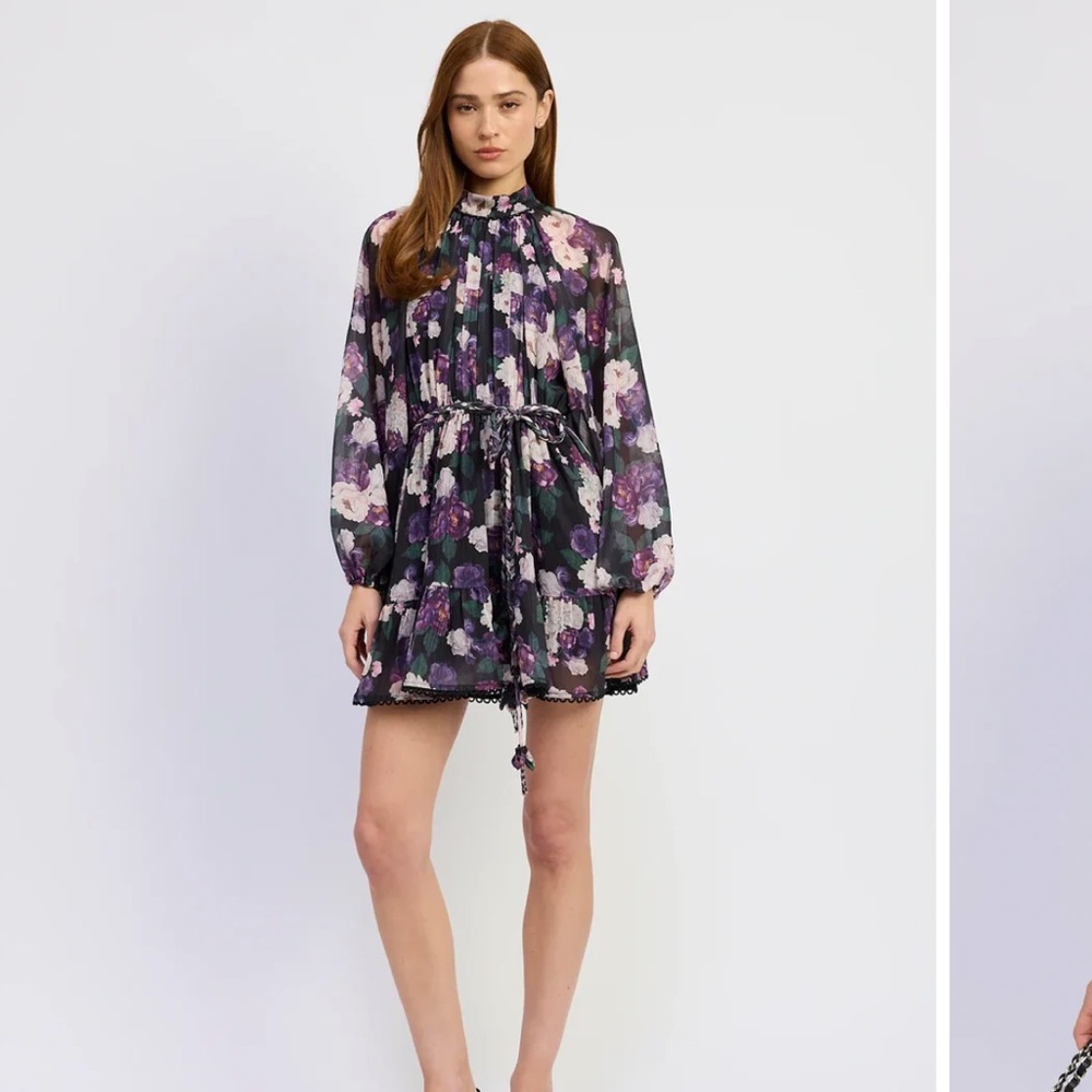 NWT! En Saison Jasmine Long Sleeve Mini Dress Size S